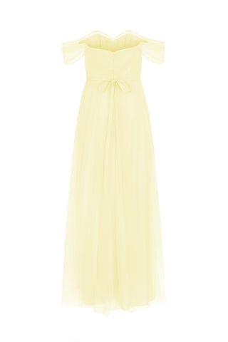 Bardot Bridesmaid Dress in Limoncello