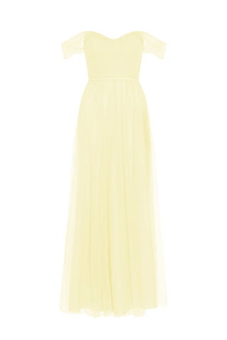 Bardot Bridesmaid Dress in Limoncello