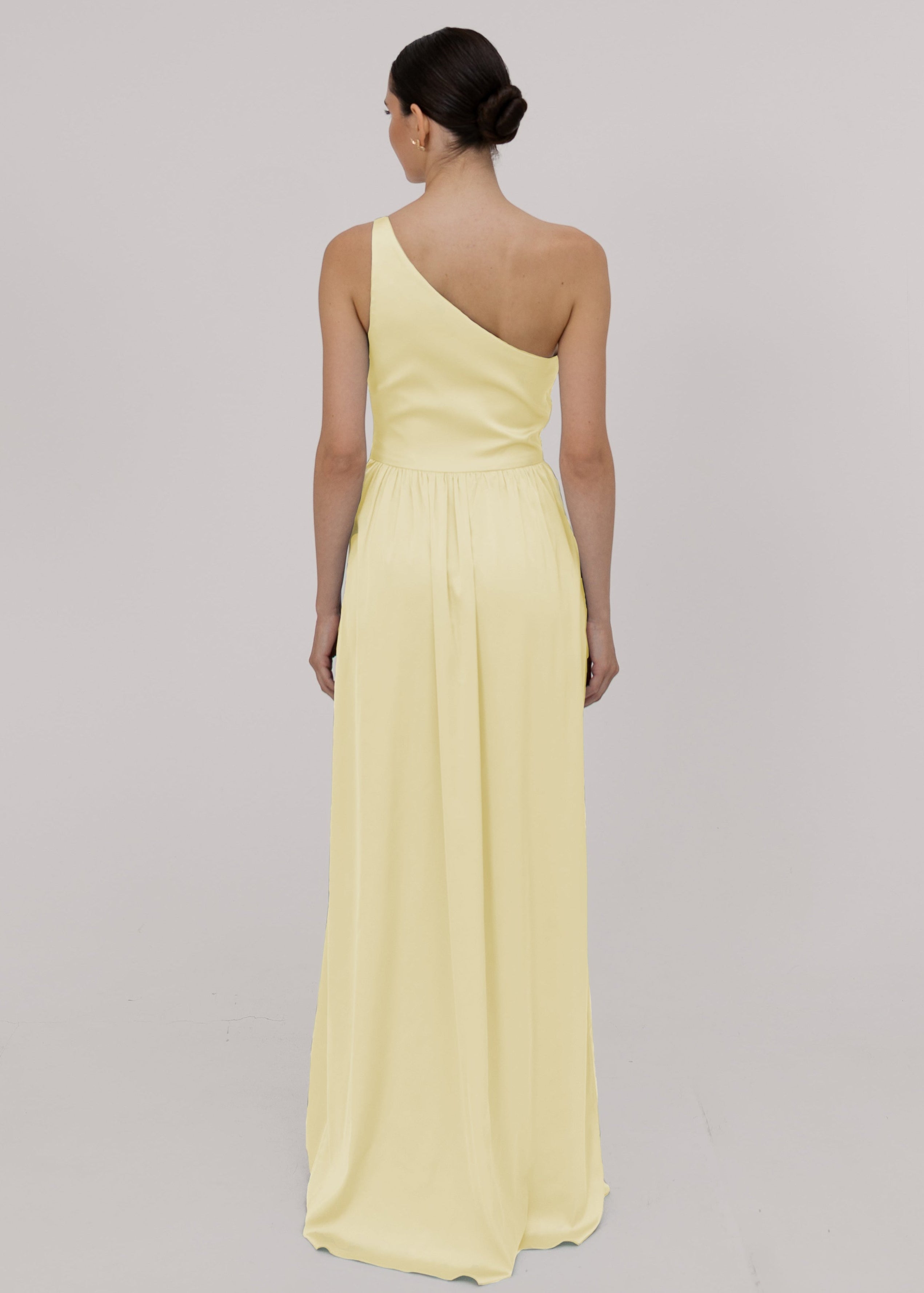 Greta Bridesmaid Dress in Limoncello Satin