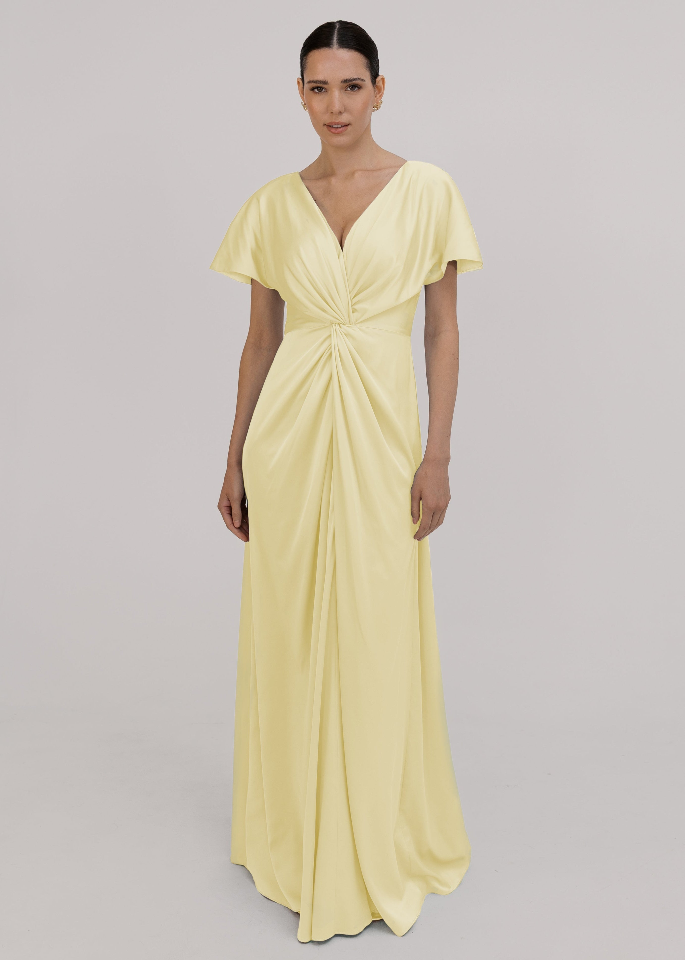 Camilla Bridesmaid Dress in Limoncello Satin
