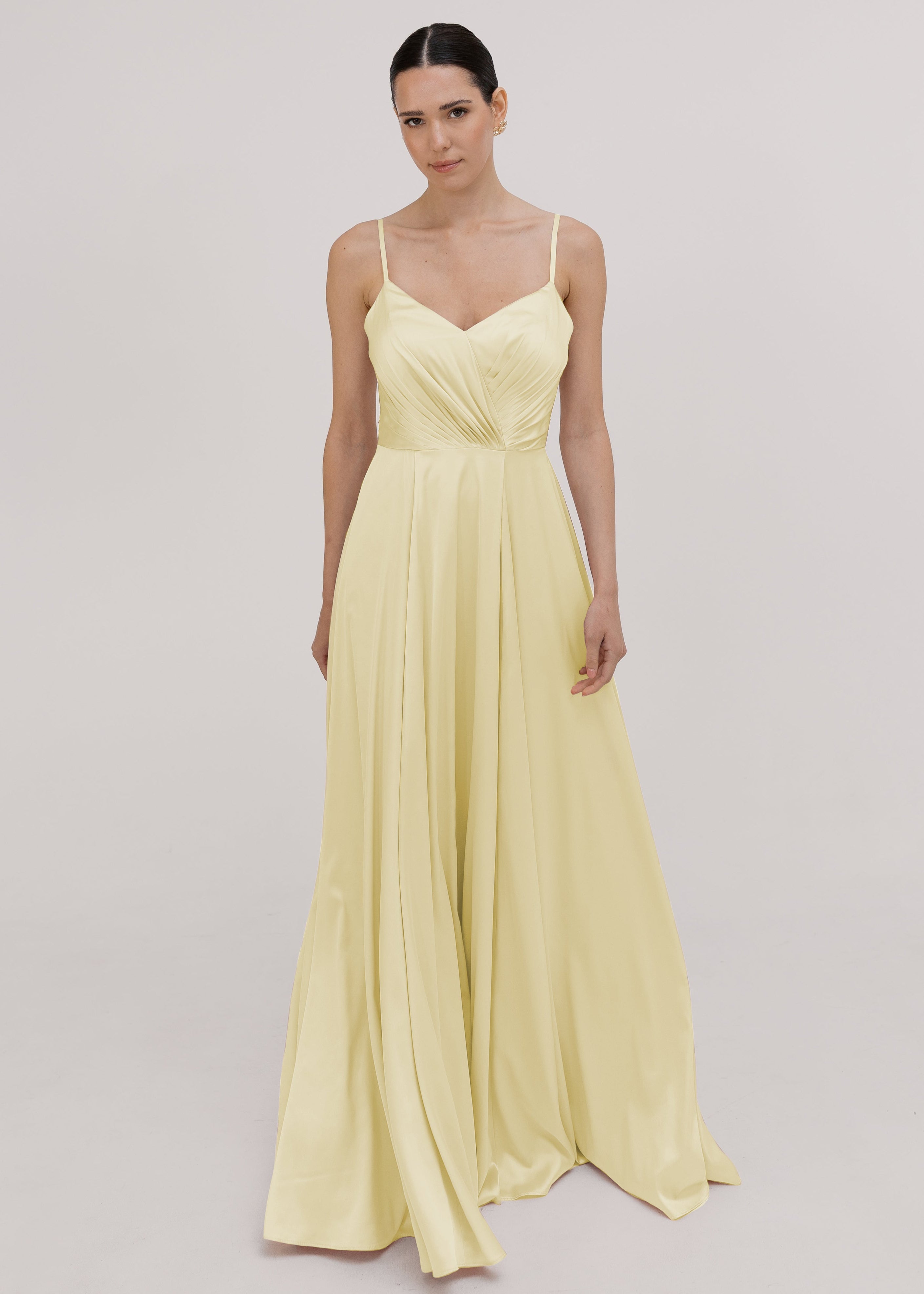 Isla Bridesmaid Dress in Limoncello Satin