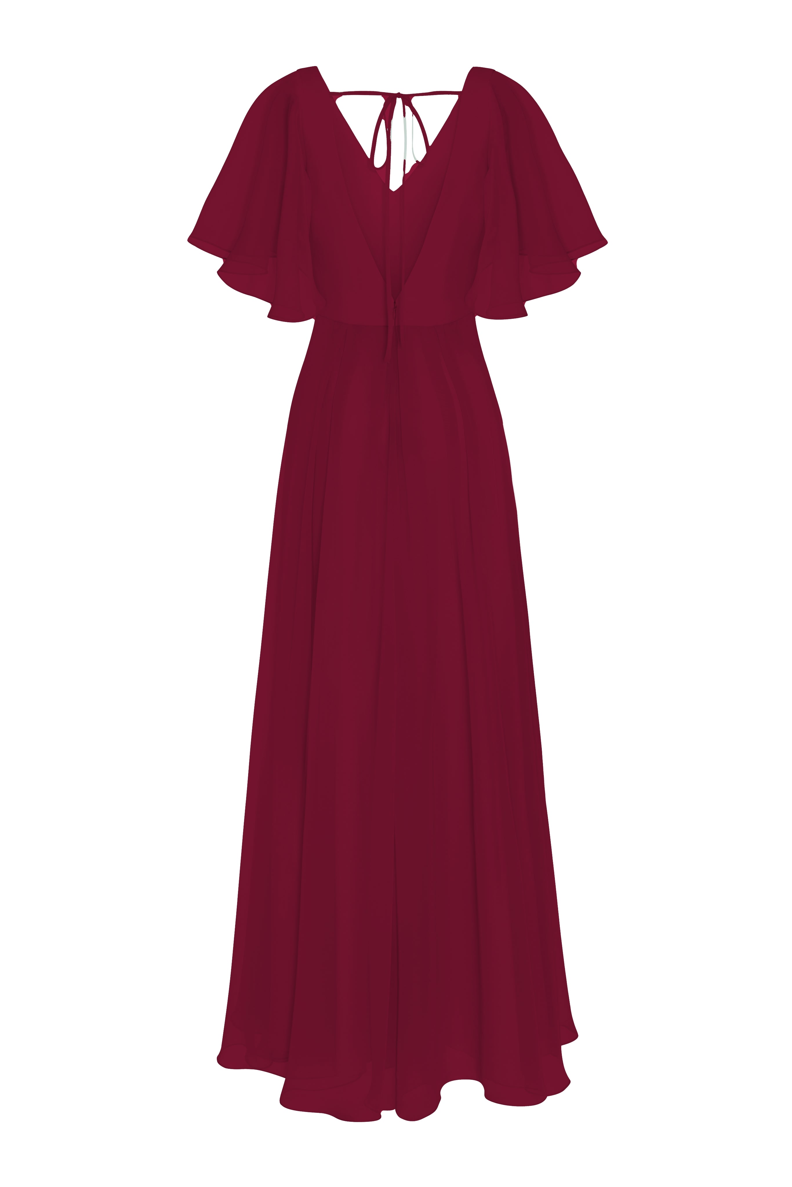 Phoebe Bridesmaid Dress In Merlot Chiffon