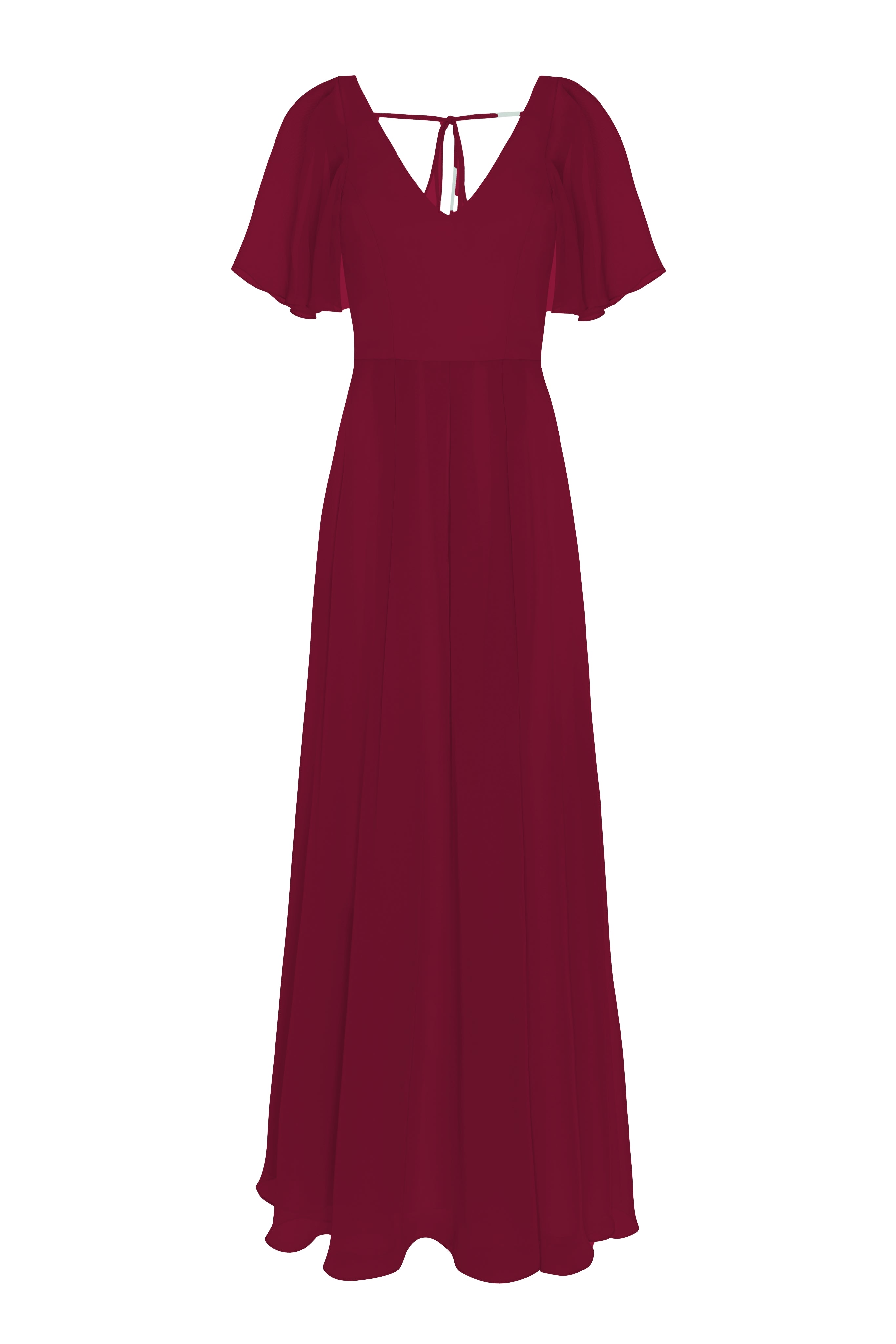 Phoebe Bridesmaid Dress In Merlot Chiffon