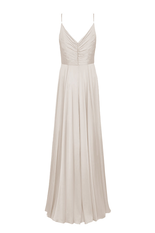 Isla Bridesmaid Dress in Oyster Satin
