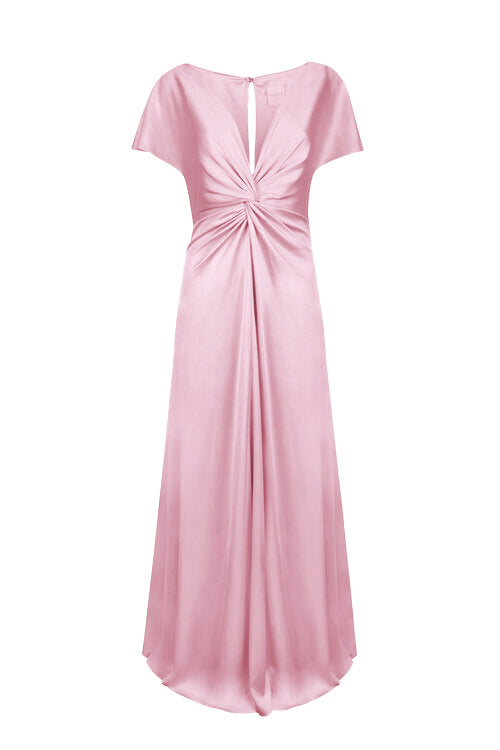 Camilla Bridesmaid Dress in Rose Pink Satin