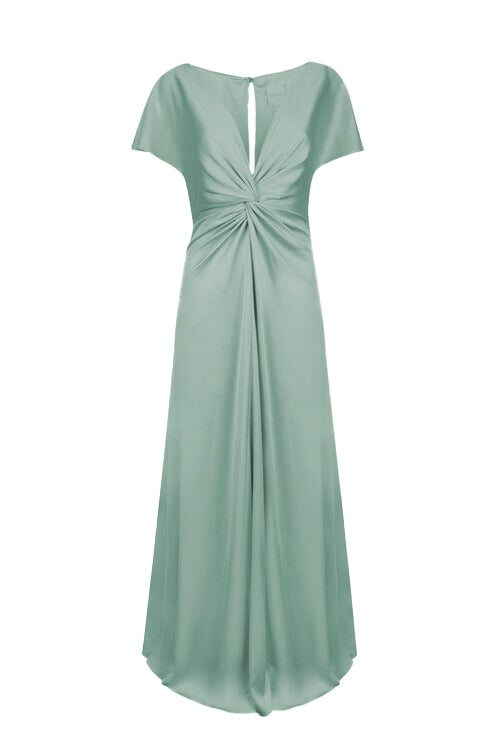 Camilla Bridesmaid Dress in Sage Green Satin