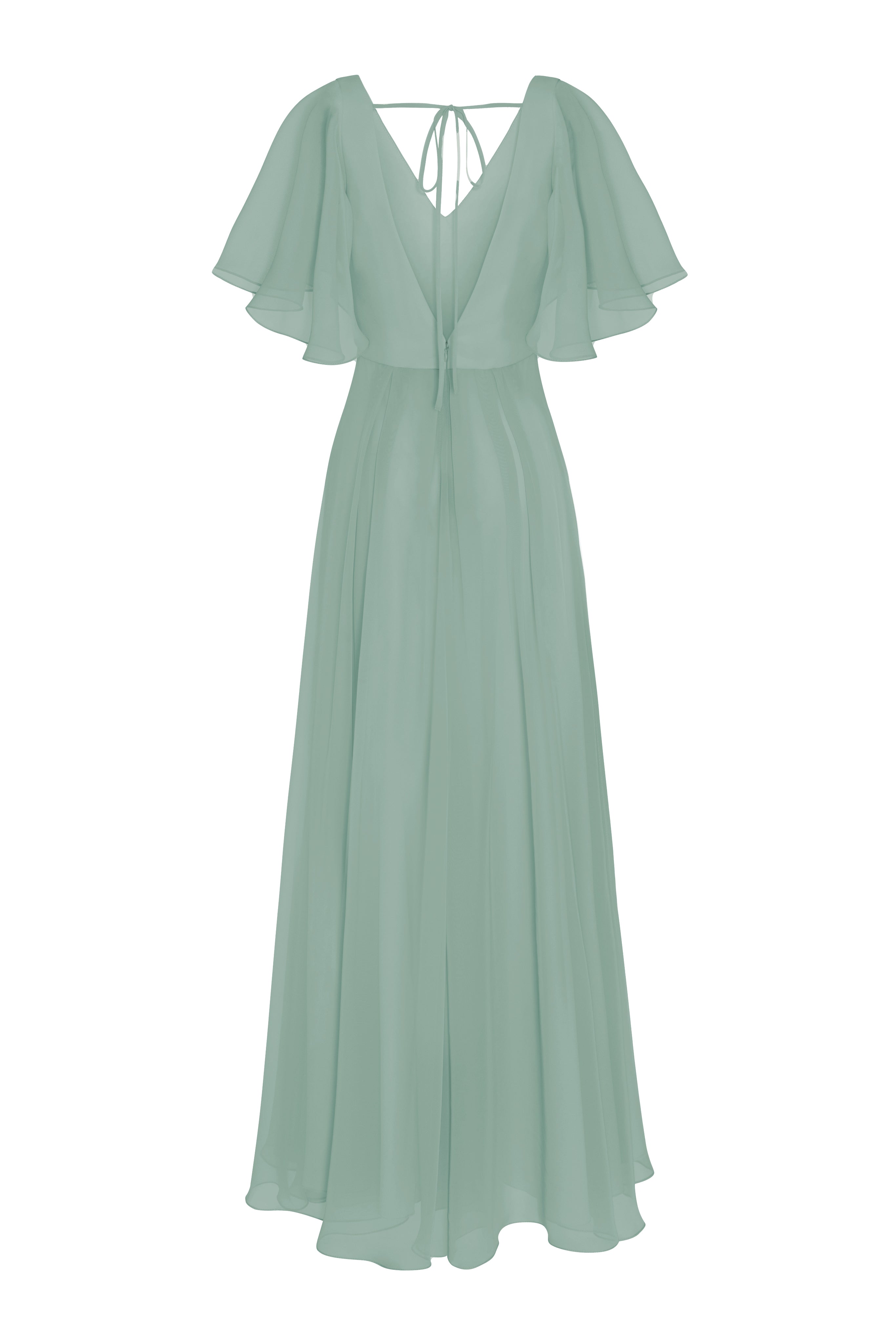 Phoebe Bridesmaid Dress In Sage Green Chiffon