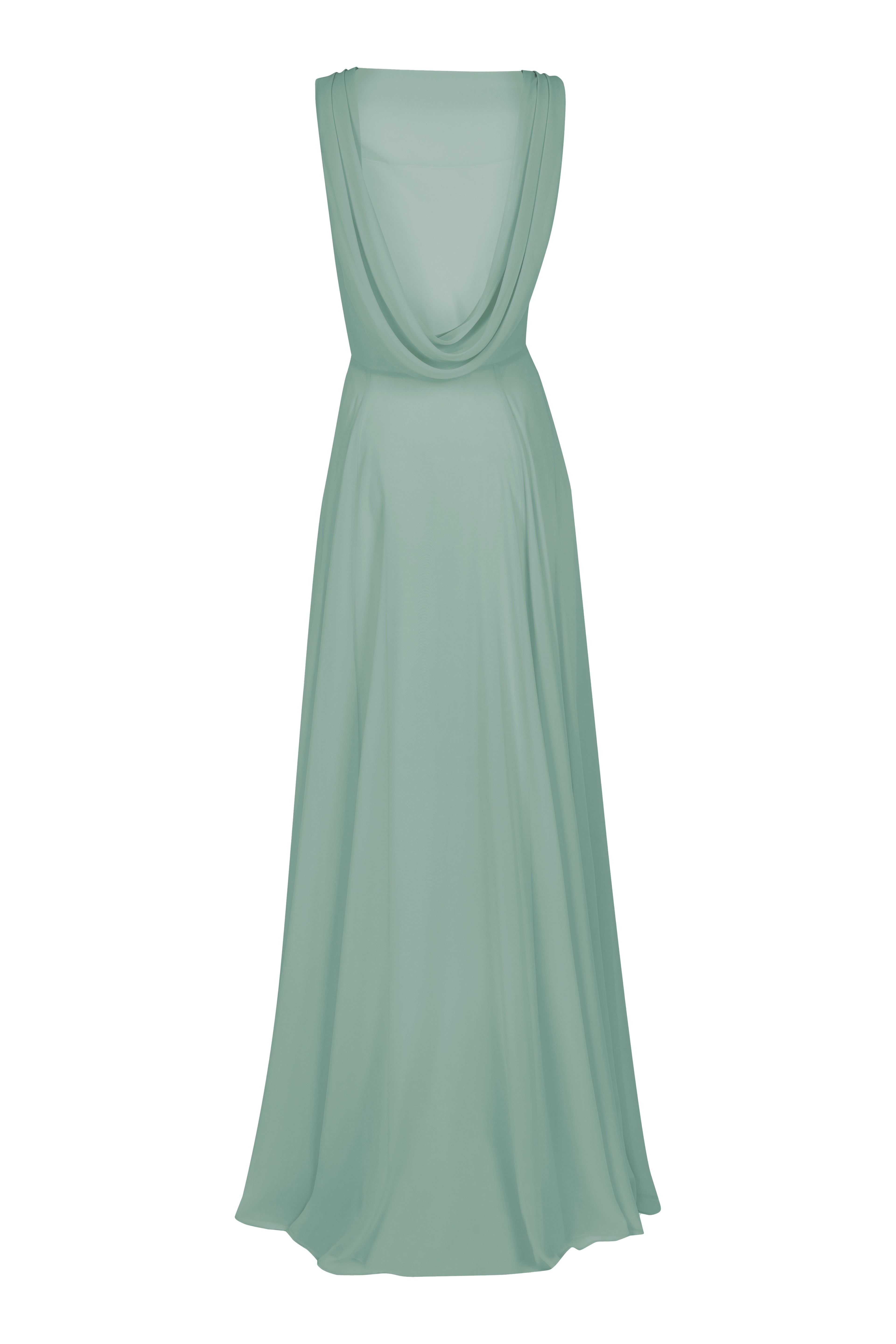 Athena Bridesmaid Dress In Sage Green Chiffon
