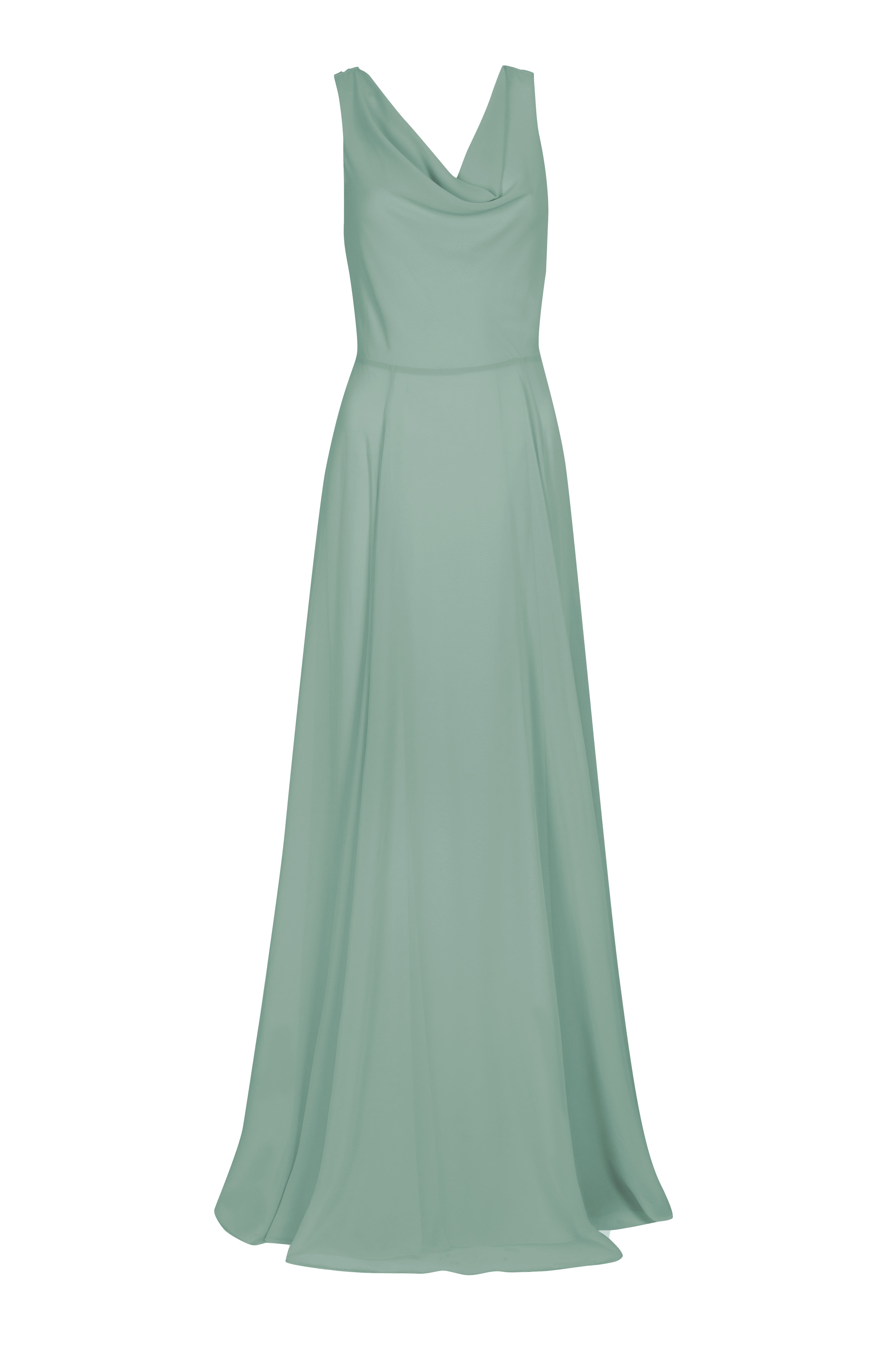 Athena Bridesmaid Dress In Sage Green Chiffon