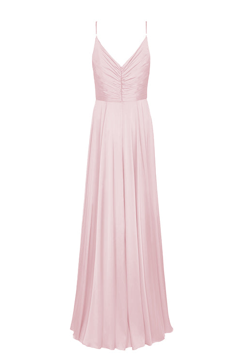Isla Bridesmaid Dress in Smoked Blush Satin