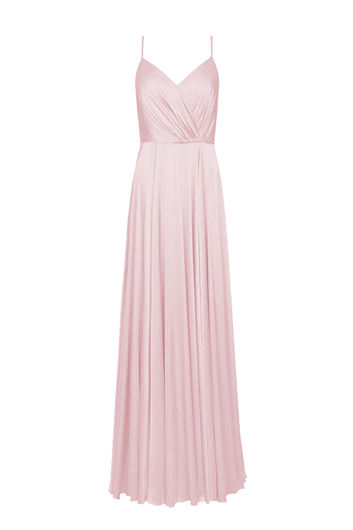 Isla Bridesmaid Dress in Smoked Blush Satin