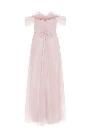 Bardot Bridesmaid Dress in Smoked Blush