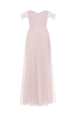 Bardot Bridesmaid Dress in Smoked Blush