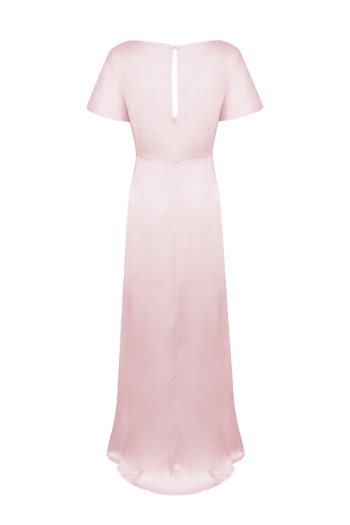 Camilla Bridesmaid Dress in Smoked Blush Satin