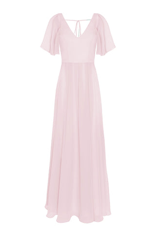 Phoebe Bridesmaid Dress In Smoked Blush Chiffon
