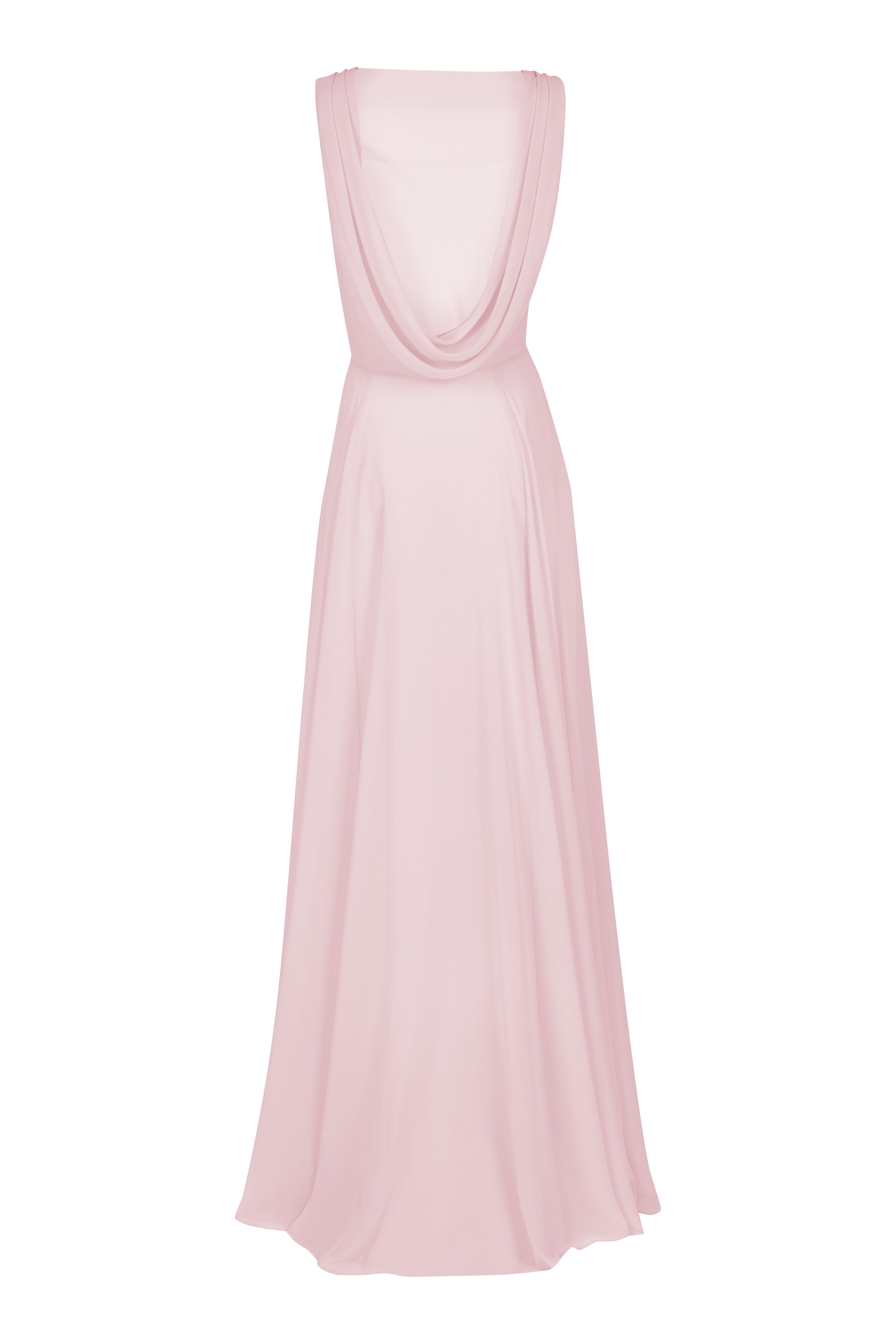 Athena Bridesmaid Dress In Smoked Blush Chiffon