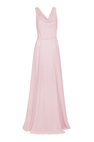 Athena Bridesmaid Dress In Smoked Blush Chiffon