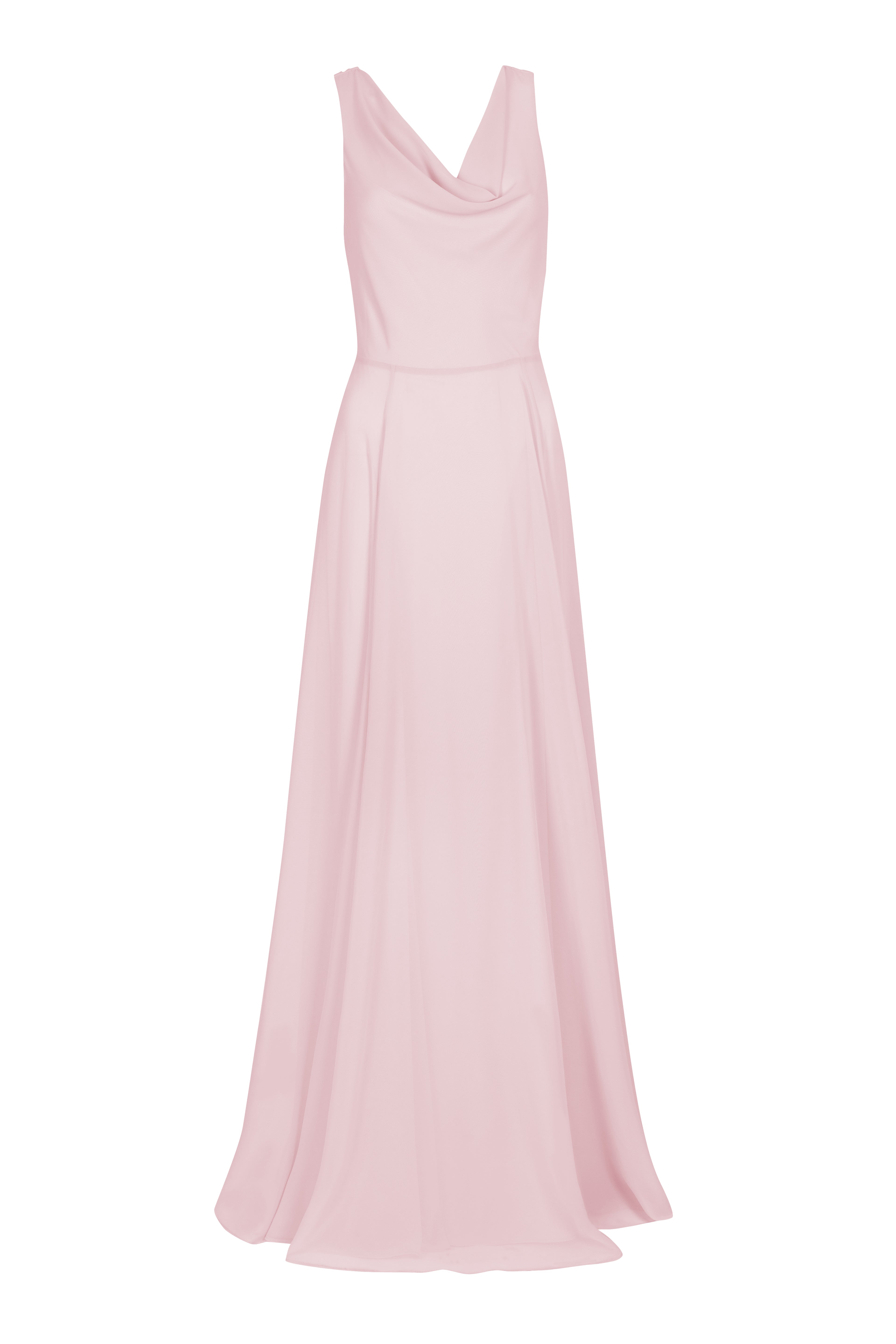 Athena Bridesmaid Dress In Smoked Blush Chiffon