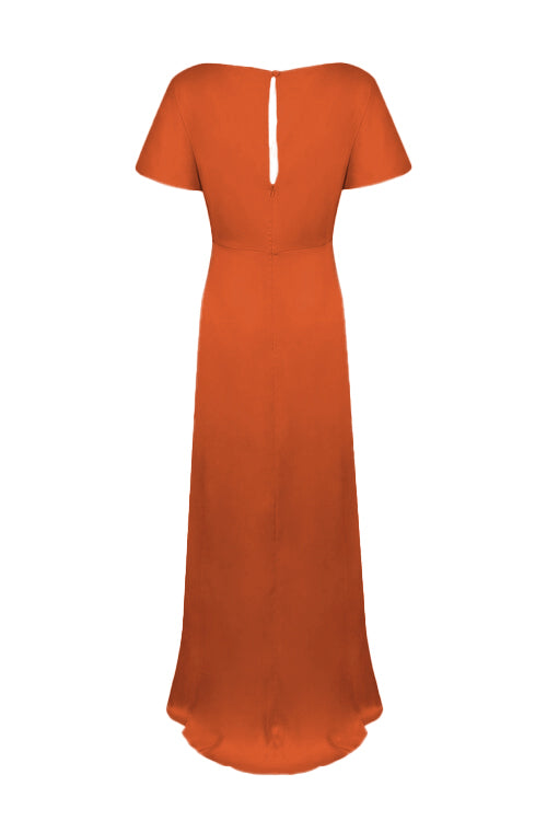 Camilla Bridesmaid Dress in Terracotta Satin