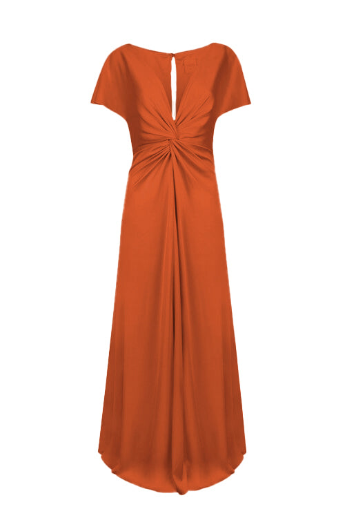 Camilla Bridesmaid Dress in Terracotta Satin