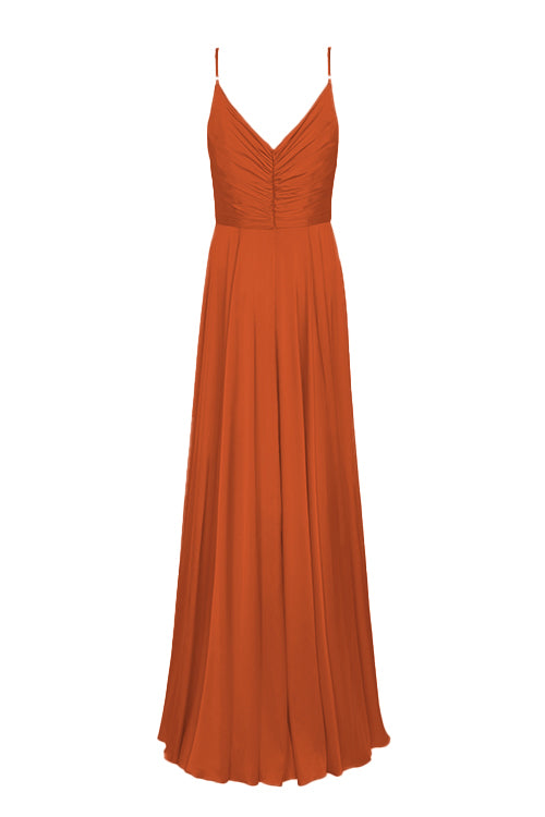 Isla Bridesmaid Dress in Terracotta Satin