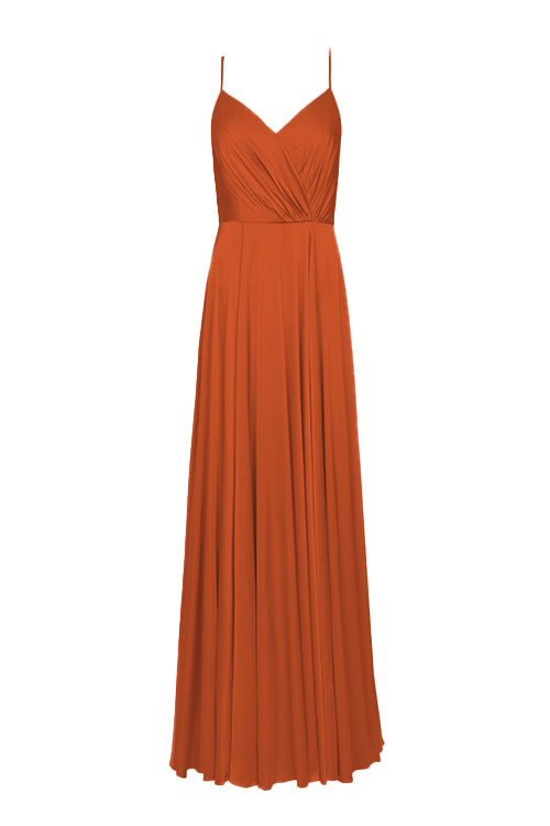 Isla Bridesmaid Dress in Terracotta Satin