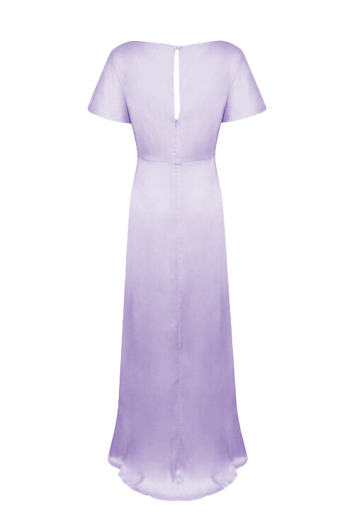 Camilla Bridesmaid Dress in Violet Satin
