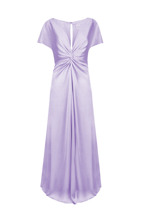 Camilla Bridesmaid Dress in Violet Satin