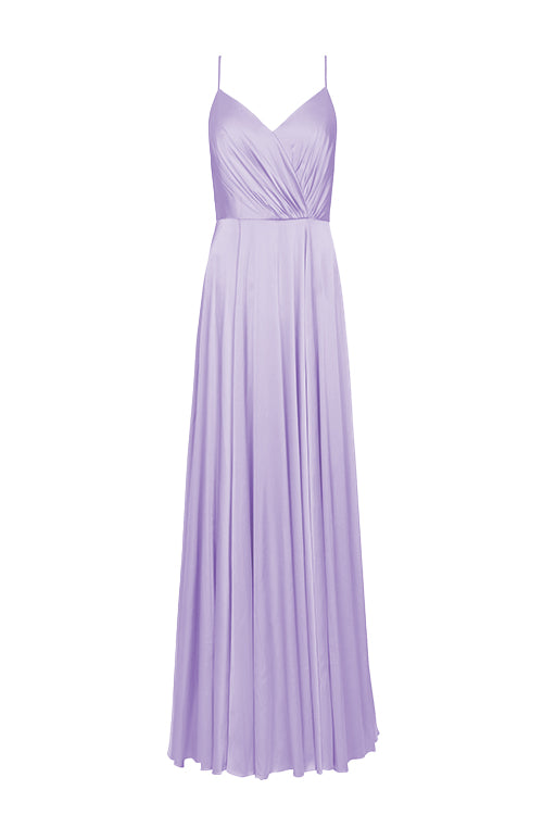Isla Bridesmaid Dress in Violet Satin