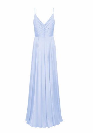 blue bridesmaid dresses, satin bridesmaid dresses, back view.