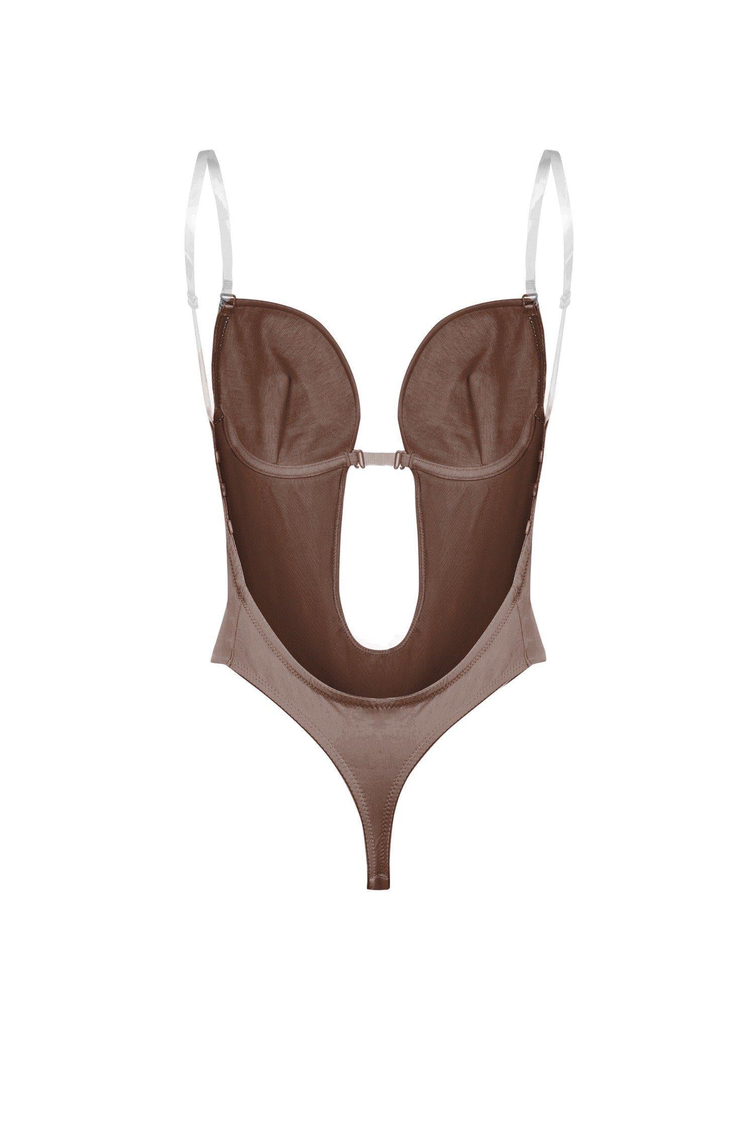 Backless Bodysuit In Mocha