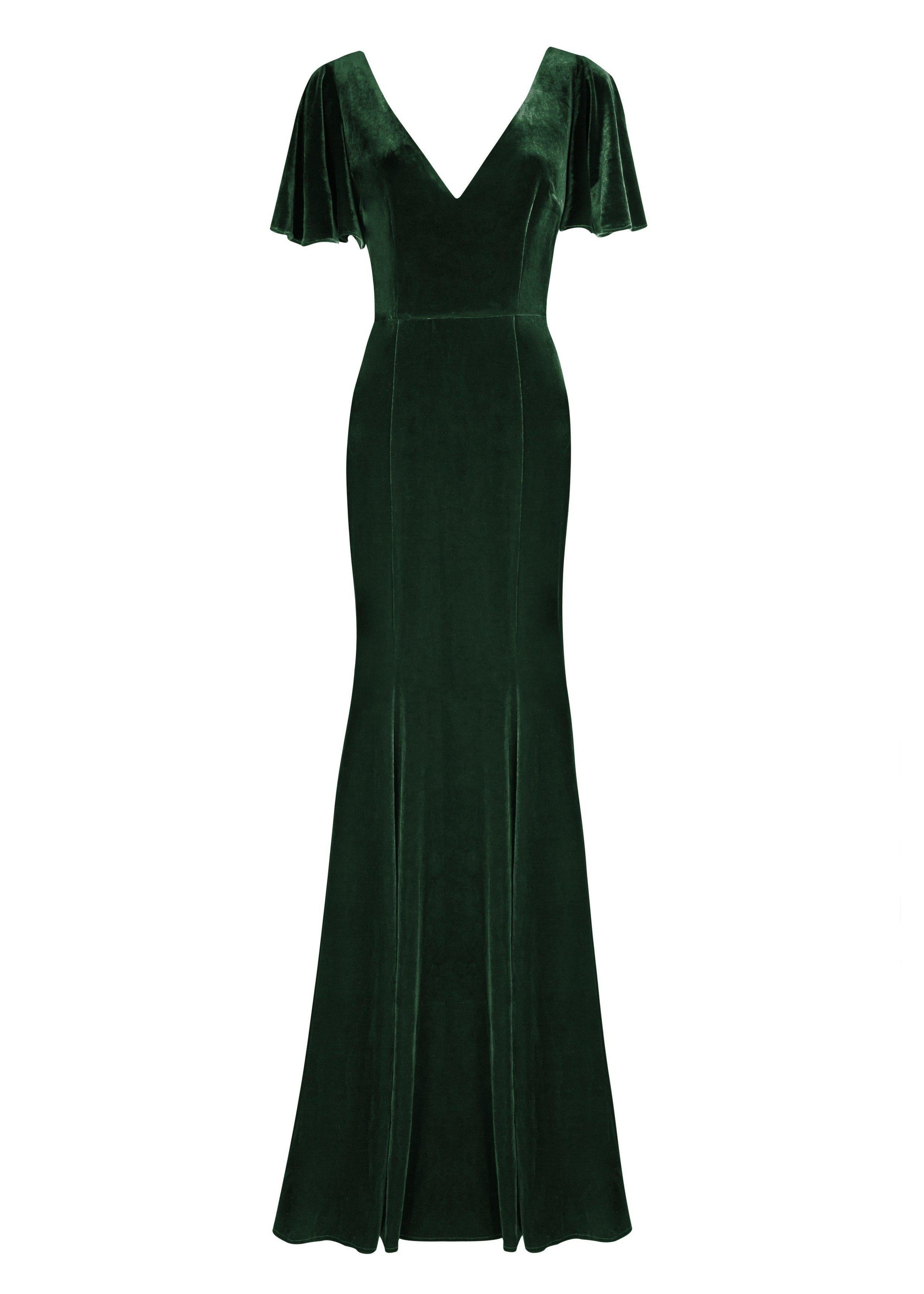 TH&TH Celeste Velvet Bridesmaid Dress In Forest Green TH&TH Celeste Velvet Bridesmaid Dress In Forest Green