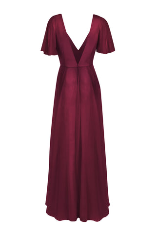 burgundy bridesmaid dresses, back view
