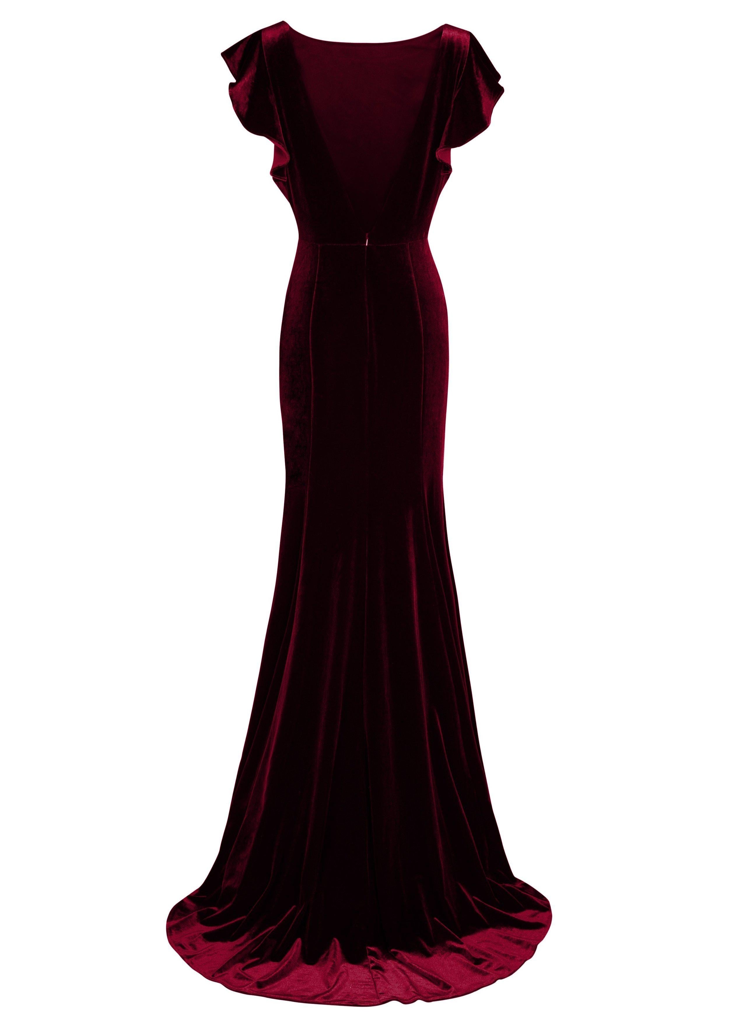 TH&TH Cecelia Velvet Bridesmaid Dress In Merlot TH and TH TH&TH Cecelia Velvet Bridesmaid Dress In Merlot TH and TH