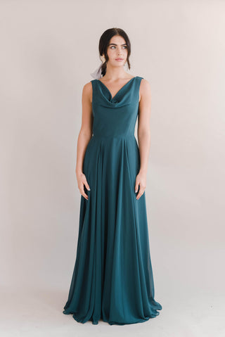 green bridesmaids dresses- front view